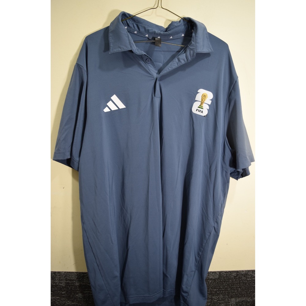 Adidas FIFA World Cup 2026 Polo Shirt Mens XL Blue Short Sleeve Soccer Logo